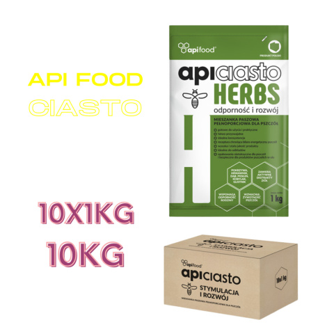 Ciasto Herbs API food dla pszczół 1kg x 10 szt karton 10kg