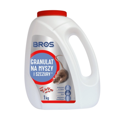 Granulat przeciwko gryzoniom 1 kg – profesjonalny środek na myszy i szczury w opakowaniu z solniczką