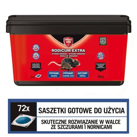 Rodicum Extra 720 g – przynęta na szczury i nornice w saszetkach