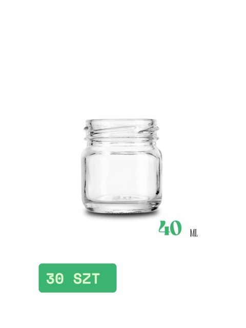 Słoik 40ml fi 43 / Słój to-40 Zgrzewka 30 sztuk + wieczko złote Słoik 40ml fi 43 / Słój to-40 Zgrzewka 30 sztuk + wieczko złote