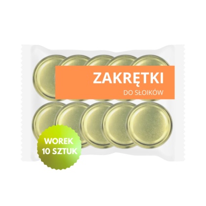 Zakrętki fi 82/6 Złota Wieczka złote pak. worek 10 sztuk