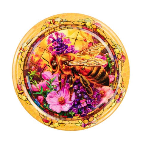 Zakrętki fi 82 do miodu Pszczoła witraż 1 op. 100 sztuk