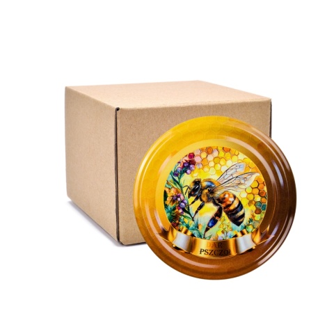 Zakrętki fi 82 do miodu Pszczoła witraż 3.4 op. 100 sztuk