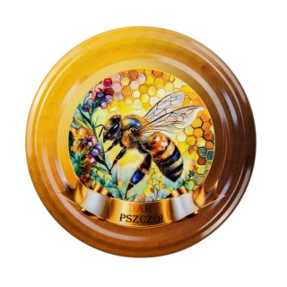 Zakrętki fi 82 do miodu Pszczoła witraż 3.4 op. 100 sztuk