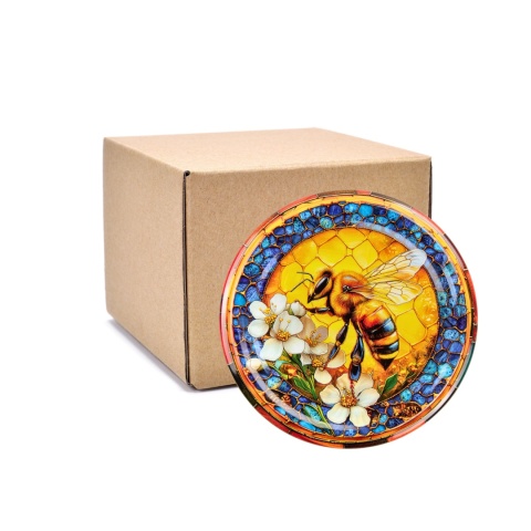 Zakrętki fi 82 do miodu Pszczoła witraż 4 op. 100 sztuk