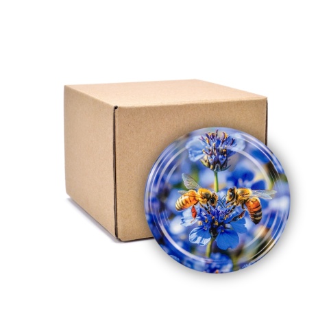 Zakrętki fi 82 do miodu „BEE Natural 3.4” Chabry – 100 szt. | Wieczka TWIST-OFF 82