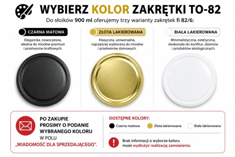 Słoik 900 ml TO-82 z zakrętkami – zestaw 24 szt. | Słoiki do miodu i przetworów