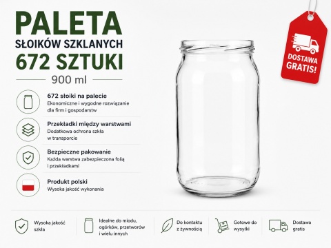 Słoik 900ml TO-900/4 PALETA 672szt