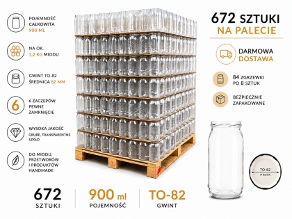 Słoik 900ml TO-900/4 PALETA 672szt