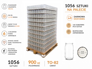 Słoiki 900ml TO-900/4 PALETA 1056szt