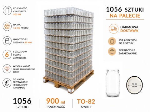 Słoiki 900ml TO-900 PALETA 1056szt