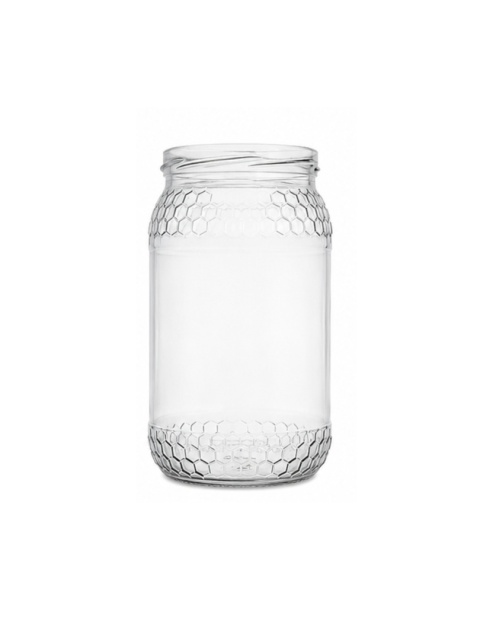 Słoik na szklany 900 ml wzór plaster miodu - PALETA - 1056 zgrzewki po 8 sztuk