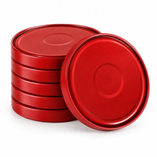 Zakrętki ORBIT fi 82/6 czerwone z BUTTON / KLIK – 50 szt.