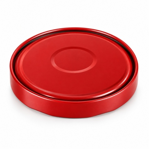 Zakrętki ORBIT fi 82/6 czerwone z BUTTON / KLIK – 50 szt.