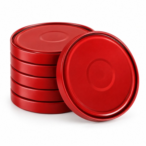Zakrętki ORBIT fi 82/6 czerwone z BUTTON / KLIK – 20 szt.