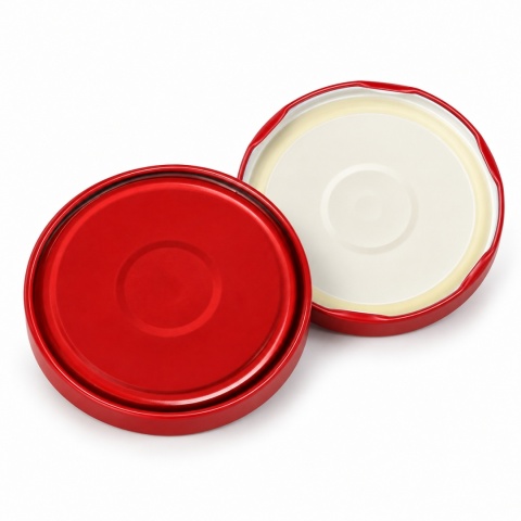 Zakrętki ORBIT fi 82/6 czerwone z BUTTON / KLIK – 20 szt.