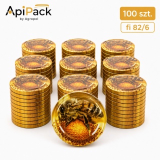 Zakrętki do miodu fi 82/6 Chomik Miód – 100 szt. | ApiPack