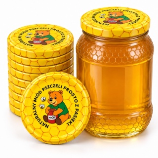 Zakrętki fi 82 do słoików na miód MIŚ 20 szt. TO-82/6 | ApiPack