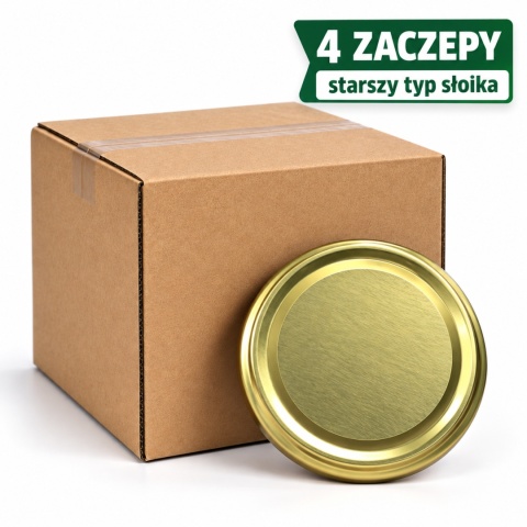 zakrętki do starych słoików na 4 zaczepy fi 82 wieczka złote