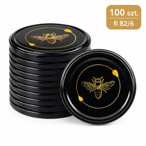 Zakrętki fi 82/6 Czarna Pszczoła 23-4 parametry 100 sztuk Twist-Off