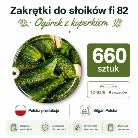 Zakrętki do ogórków opakowania zbiorcze