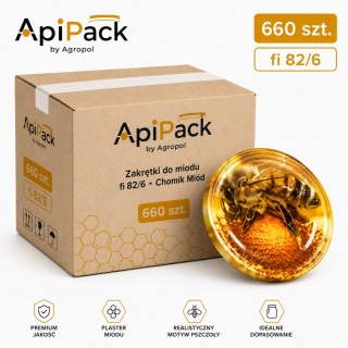 Zakrętki do miodu fi 82/6 Chomik Miód – 660 szt. | ApiPack