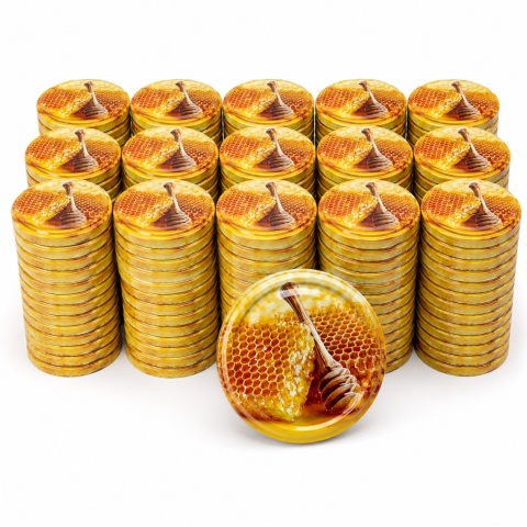 Zakrętki do słoików fi 82 Honey na miód opakowanie 100 szt. | TO-82/6