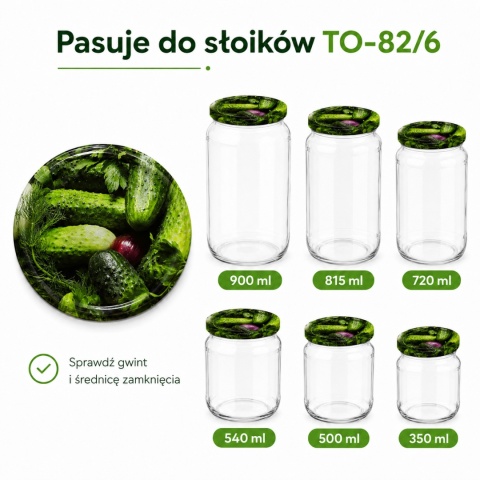 Zakrętki fi 82 Wieczko Ogórek z cebulką karton 660 sztuk