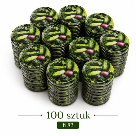 Zakrętki do słoików fi 82 Ogórek z cebulką opakowanie 100 szt. | TO-82/6 RTS