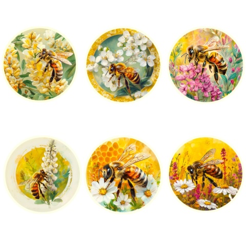 Zakrętki fi 82 do miodu „MIX 6 ” op.750 szt. | Wieczka TWIST-OFF 82