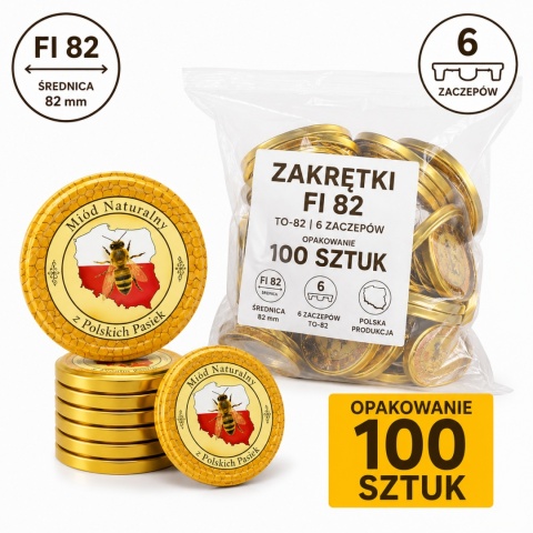 Zakrętki do słoików fi 82 MAPA – 660 szt. | TO-82 | 6 zaczepów