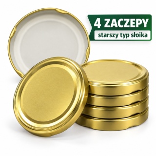 Zakrętki fi 82/4 ZŁOTE do słoików mocne na 4 zaczepy | 100 sztuk